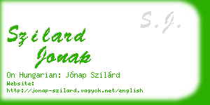 szilard jonap business card